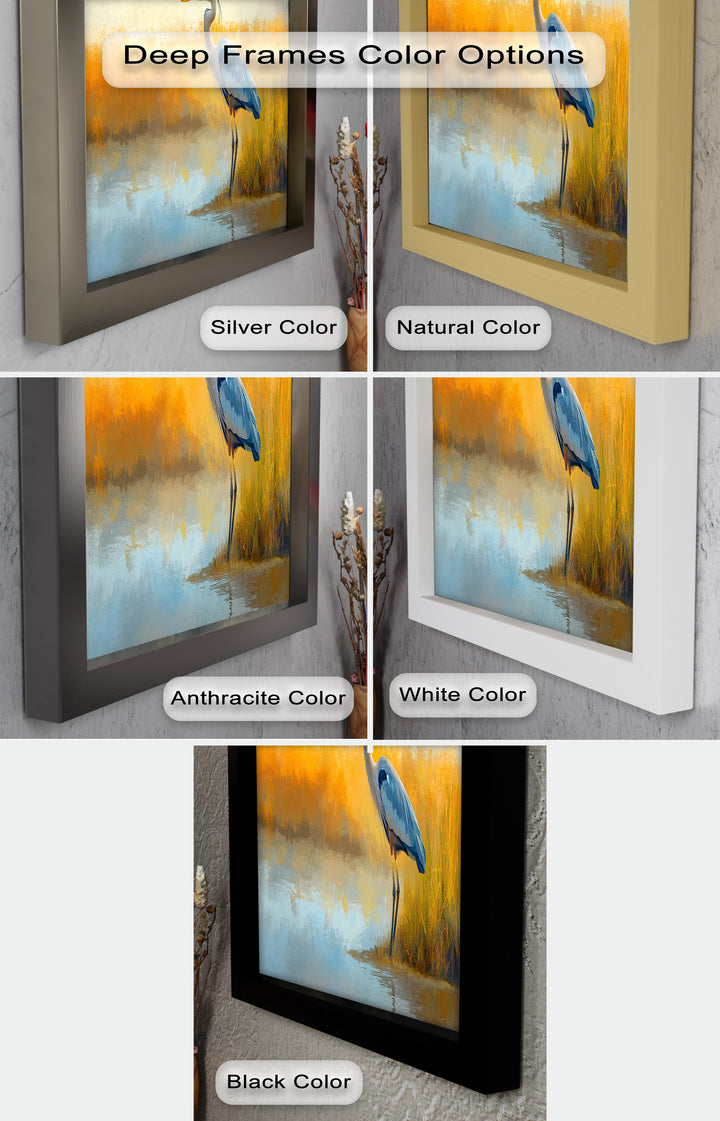 Blue Heron by Autumn Marsh – Animal Oil Painting