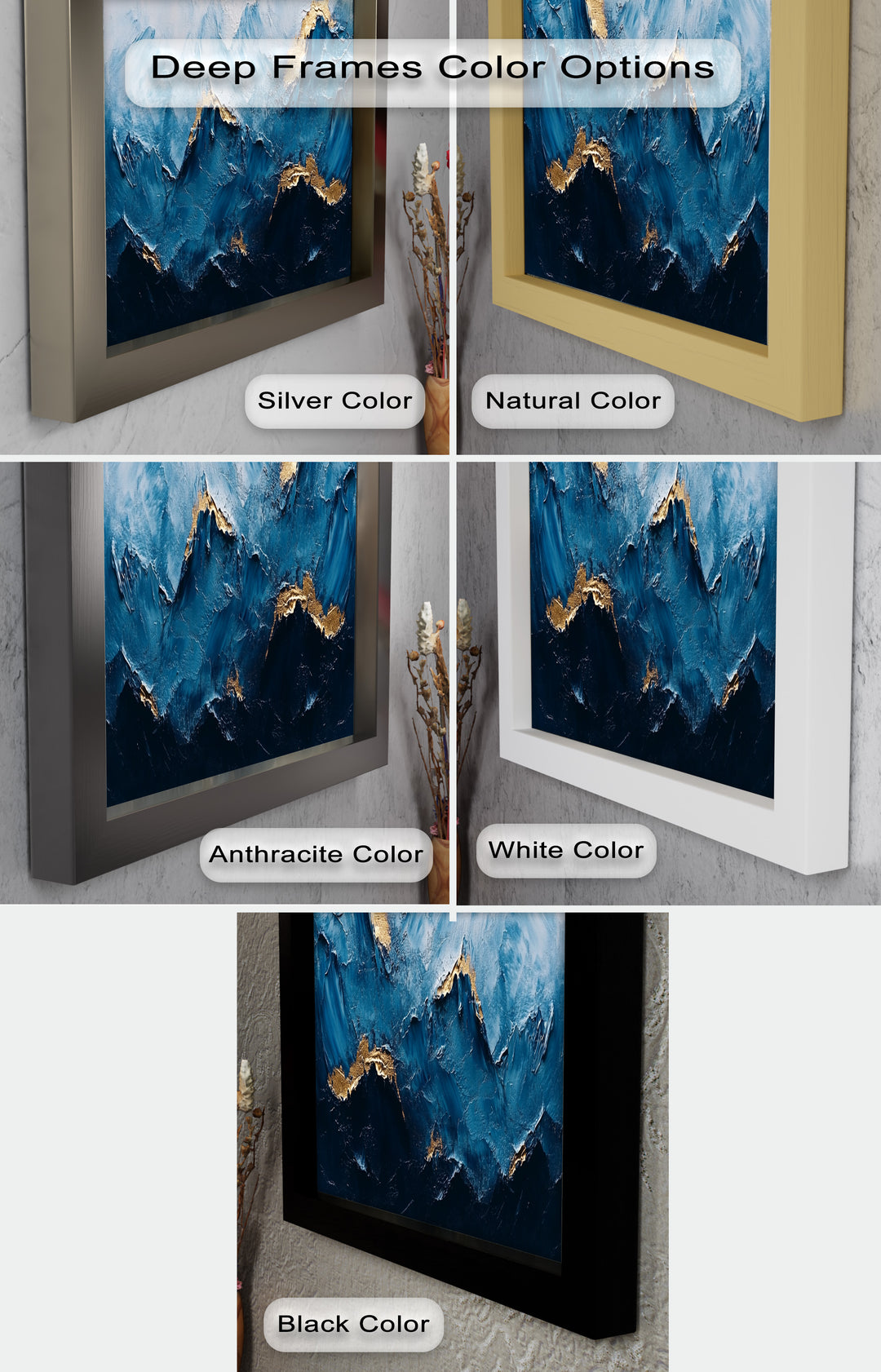 Blue Ridge Art – Abstraktes Berg-Ölgemälde