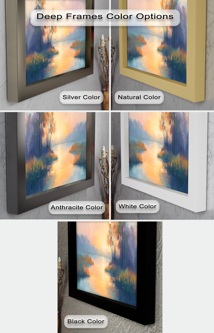 Sunrise on a Cold Morning – Framed Landscape Oil Painting
