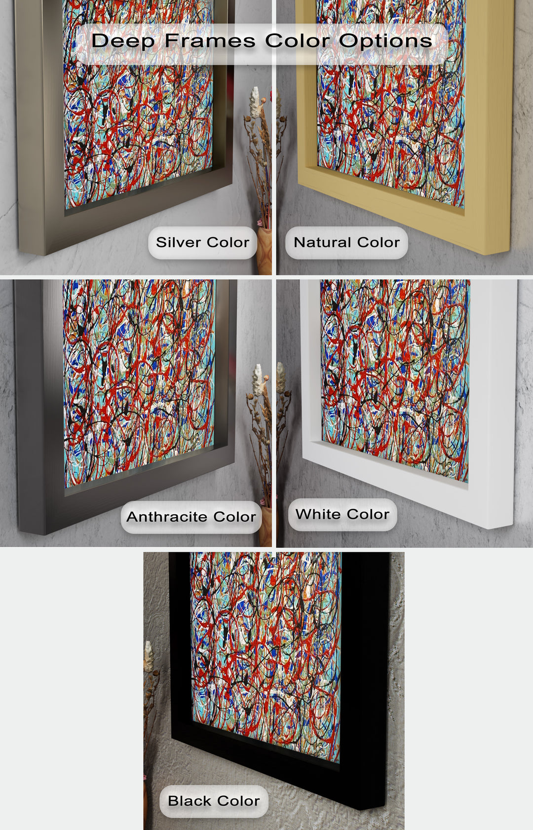 Energetic Abstract Expressionist Wall Art – Modern Oil Painting