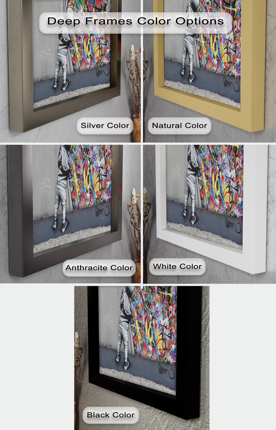 Beyond the Curtain – Banksy-Inspired Graffiti Oil Painting