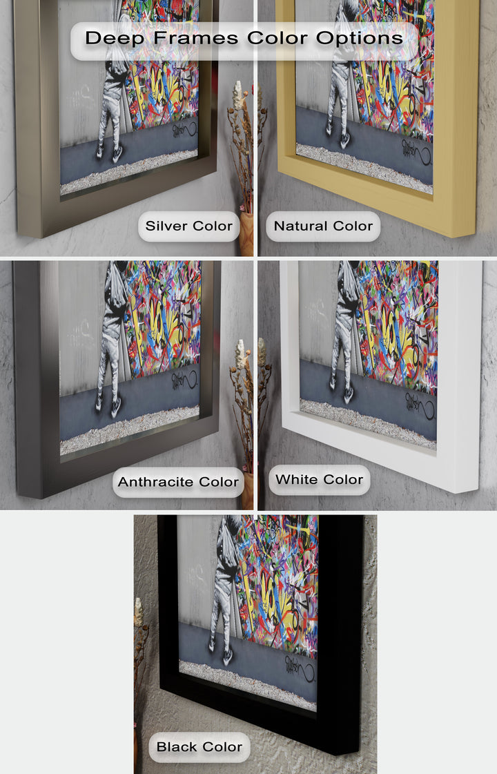 Beyond the Curtain – Banksy-Inspired Graffiti Oil Painting