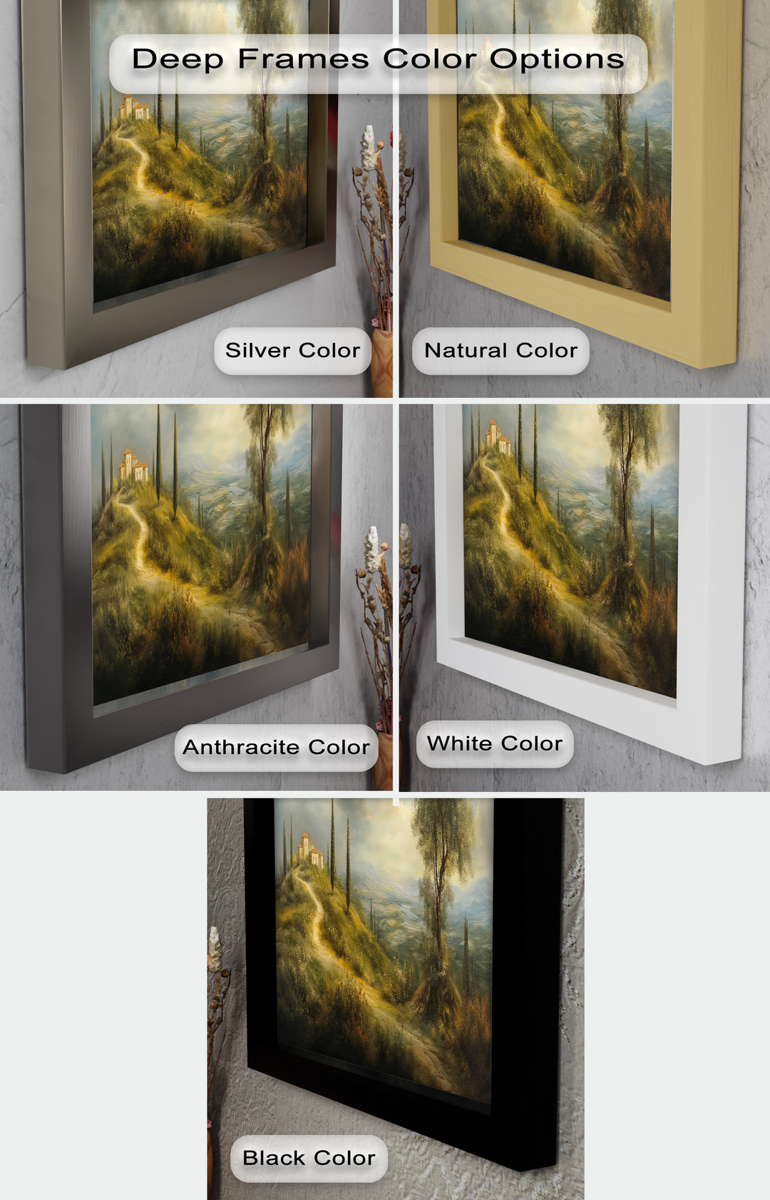 Tuscan Hillside Wall Art – Landscape Oil Painting