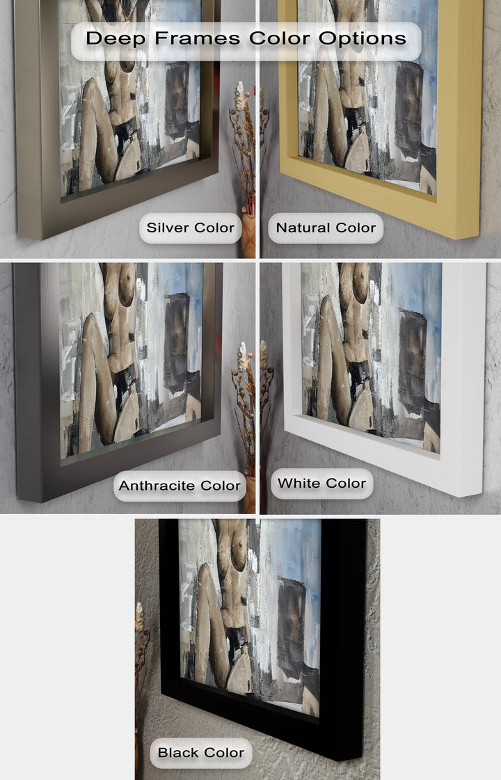Urban Solitude – Contemporary Nude Oil Painting in Monochrome Hues