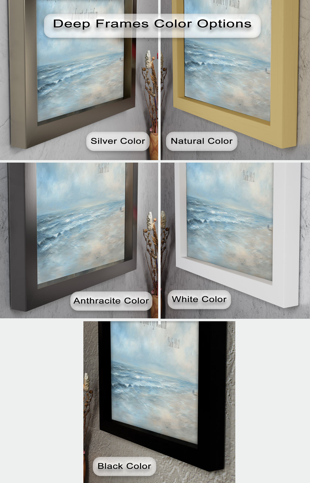Psalm 90:12 – Heart of Wisdom Bible Verse Oil Painting