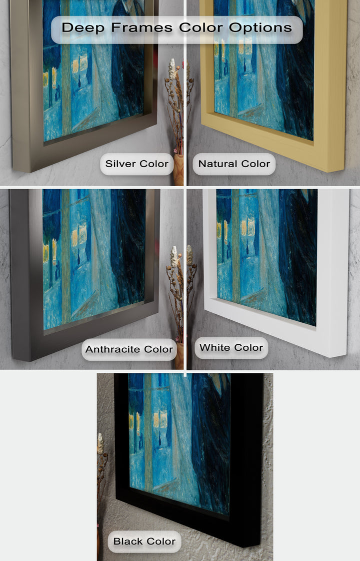 The Kiss by Munch – Romantic Blue Interior Oil Painting