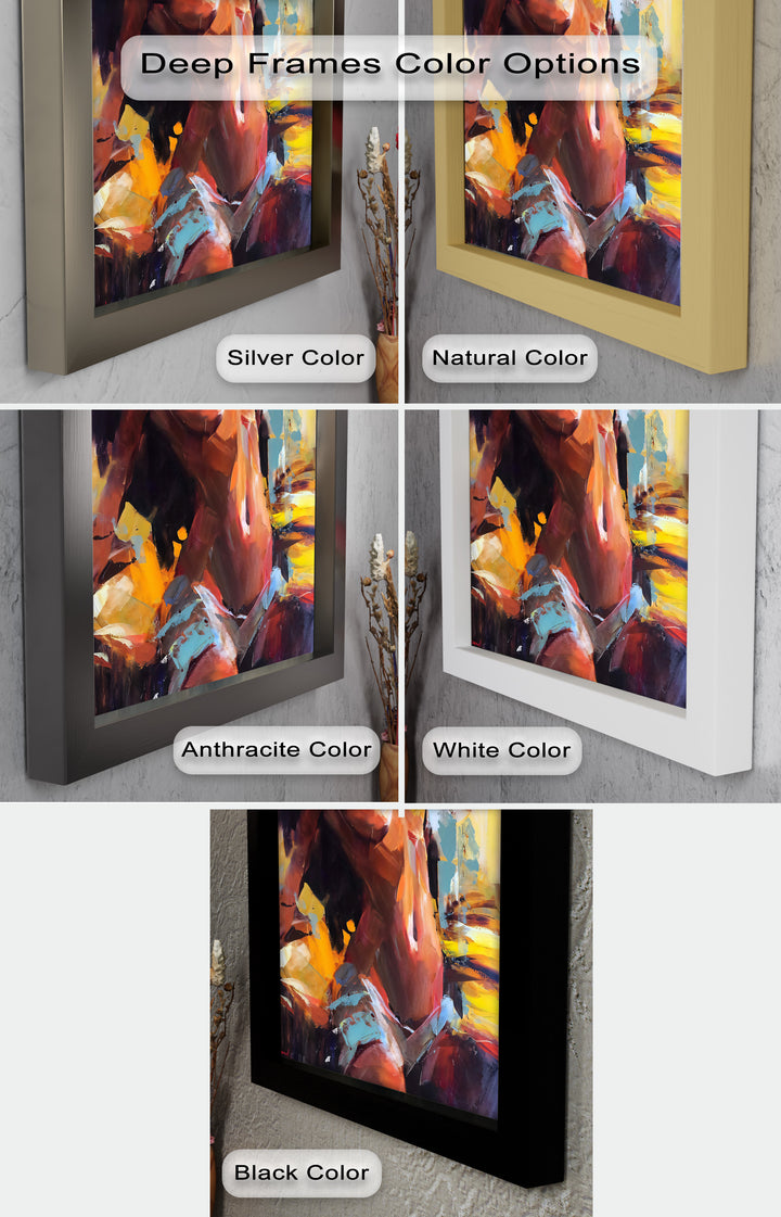 Ember Silhouette – Bold Abstract Nude Oil Painting