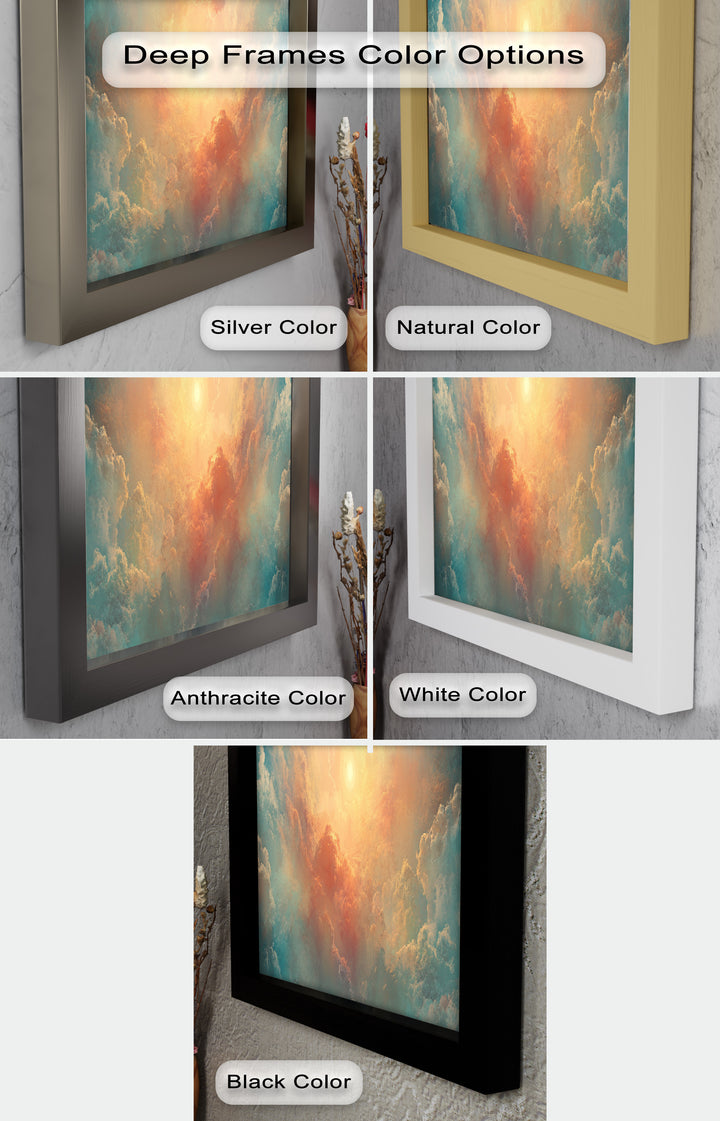 Abstract Sky and Sunlight – Framed Oil Painting