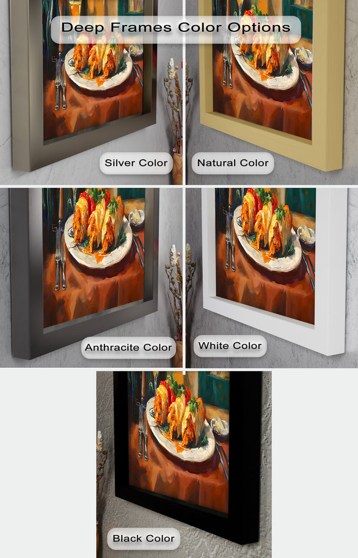 Gefüllte Paprika und Wein – Gourmet-Essszene Food Painting