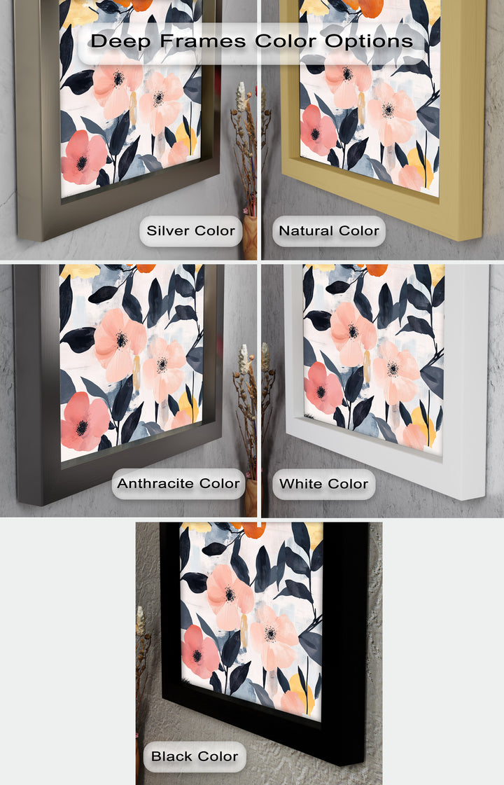 Soft Harmony – Peach and Mustard Floral Oil Painting