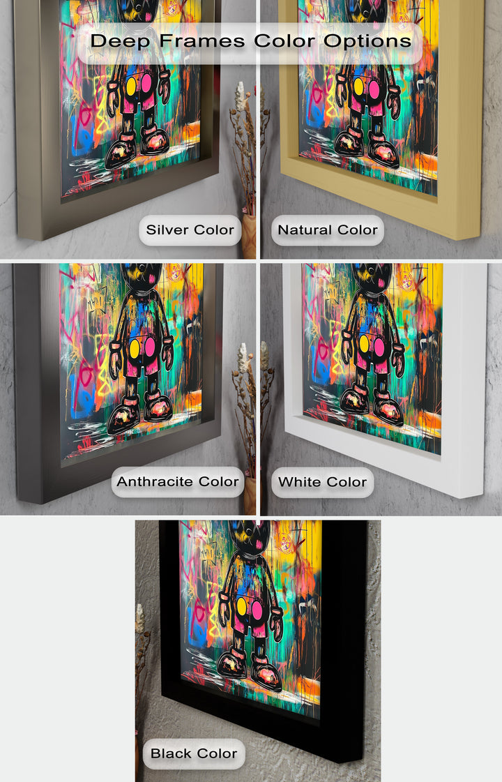 Crowned Chaos – Neon Royal KAWS Oil Painting