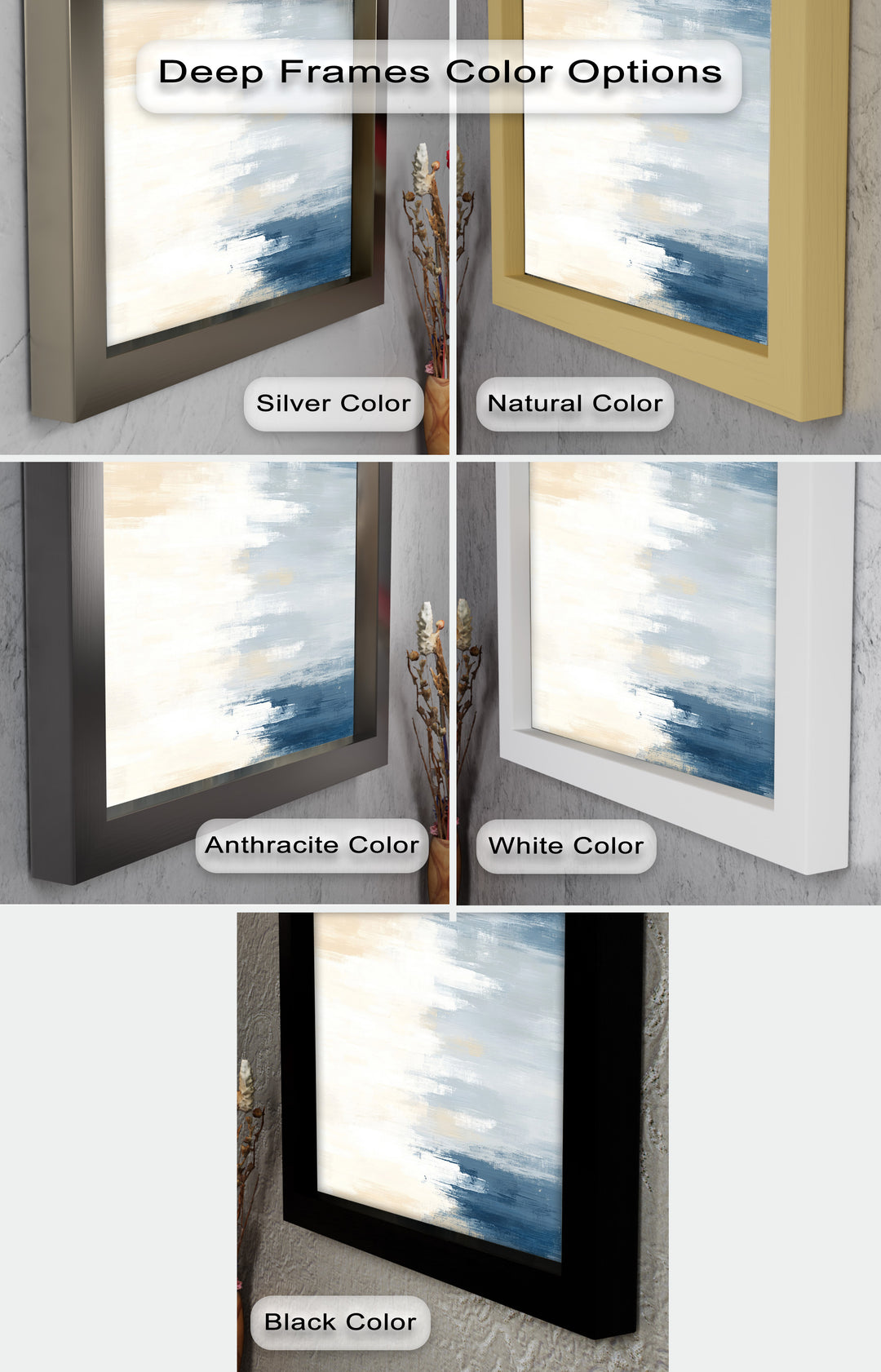 Coastal Drift – Ruhiges Blau und Sand Abstraktes Ölgemälde