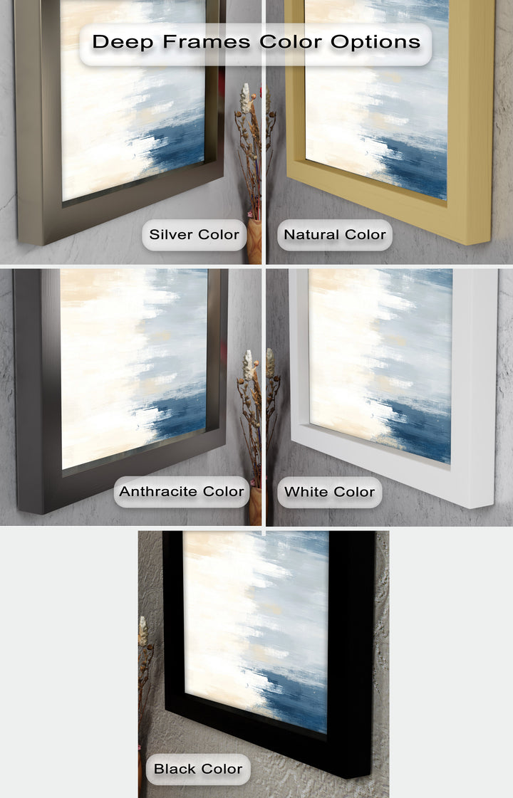 Coastal Drift – Ruhiges Blau und Sand Abstraktes Ölgemälde
