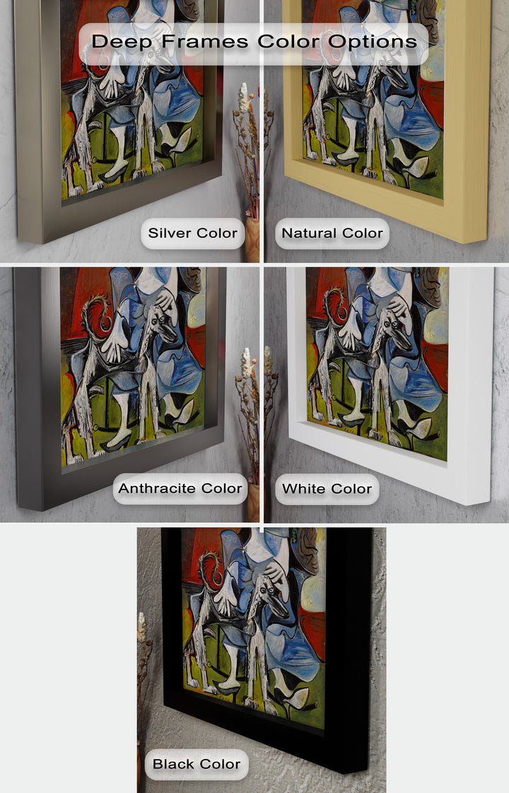 Loyal Companion – Picasso Style Woman with Dog Oil Painting