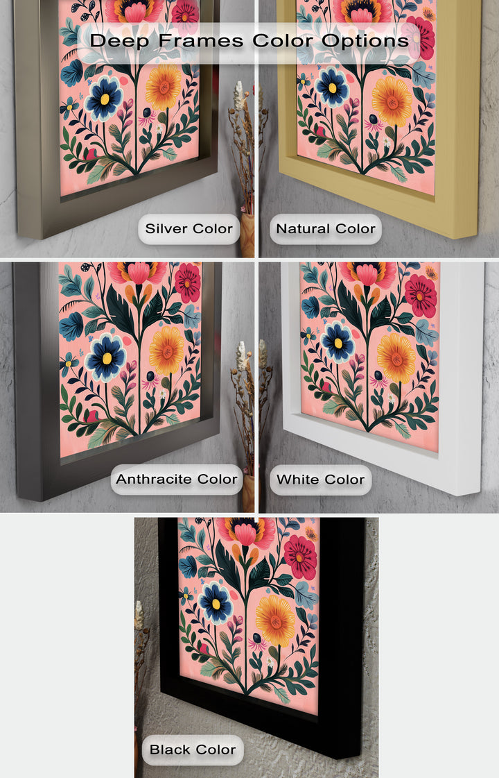 Blossom Carnival – Whimsical Boho Flower Oil Painting