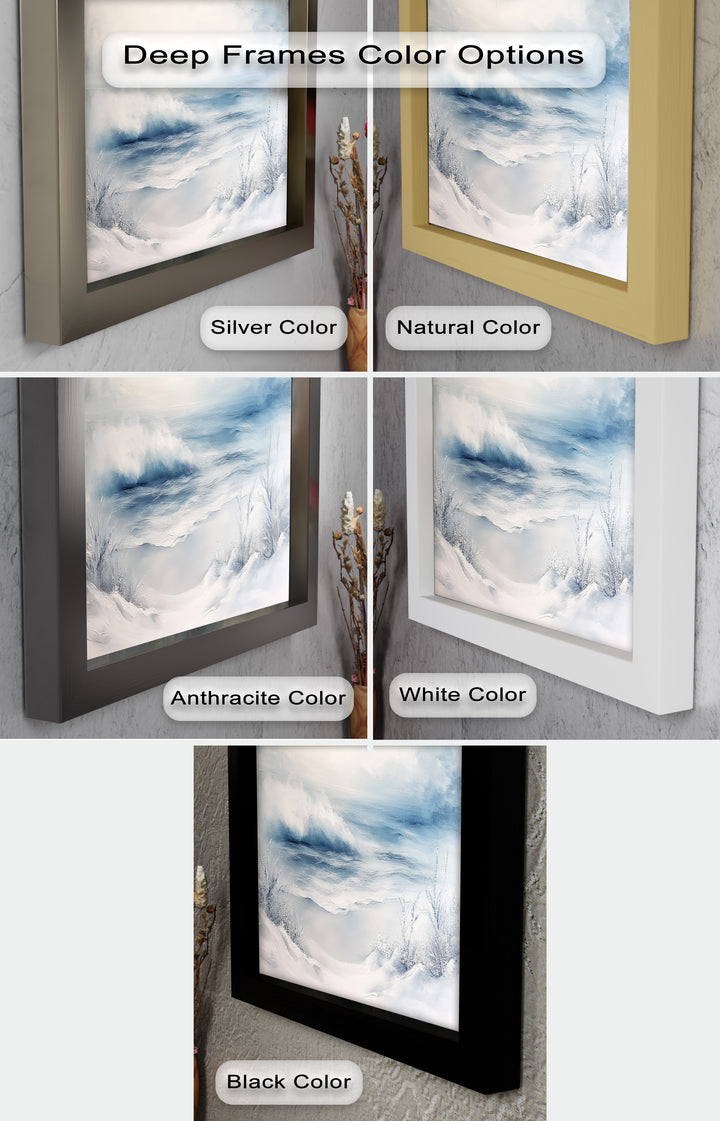 Coastal Wall Art - Snowy Beach Seascape Oil Painting