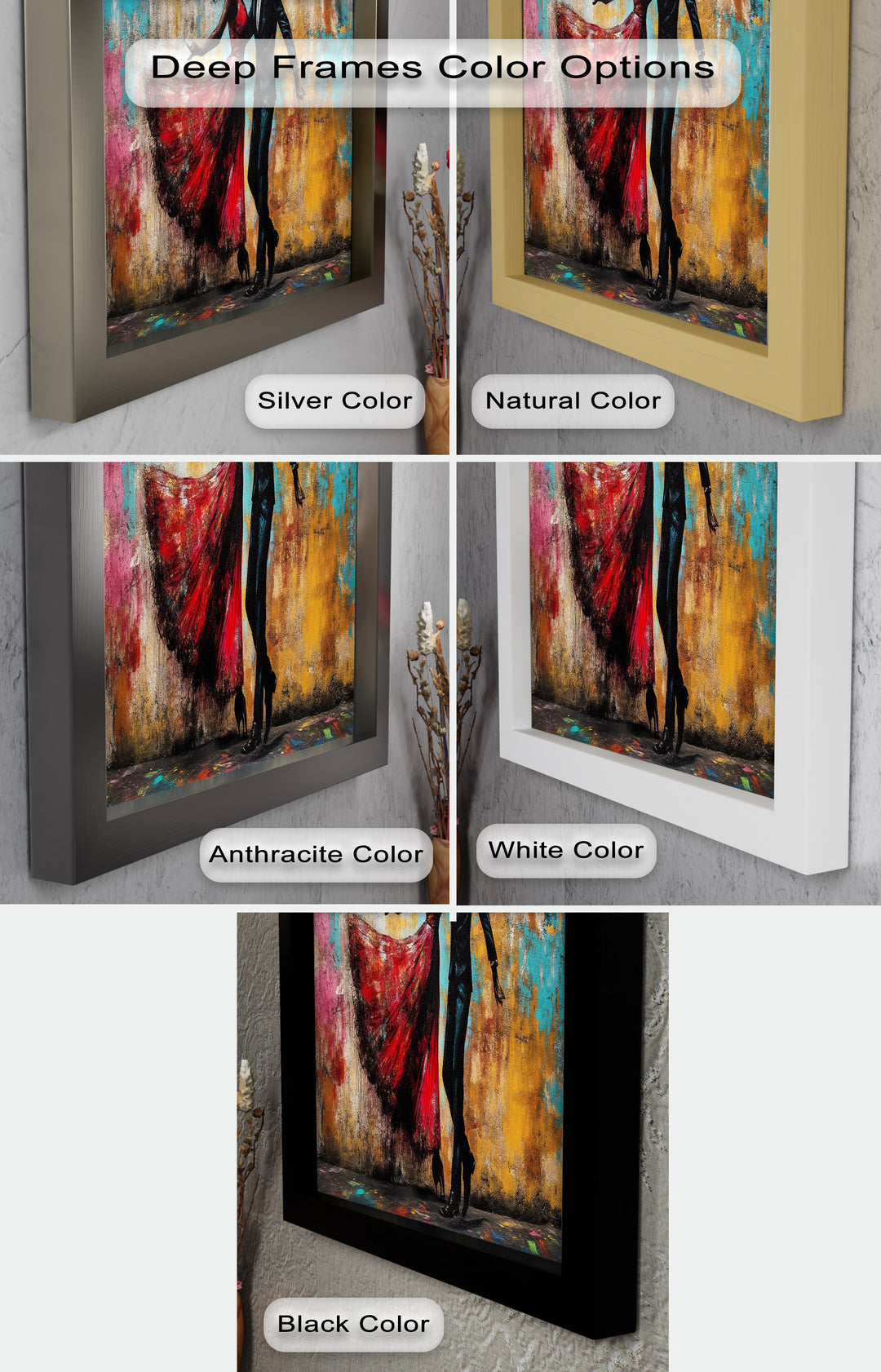 Whirl of Passion – Dancing Lovers in Red Love Oil Painting