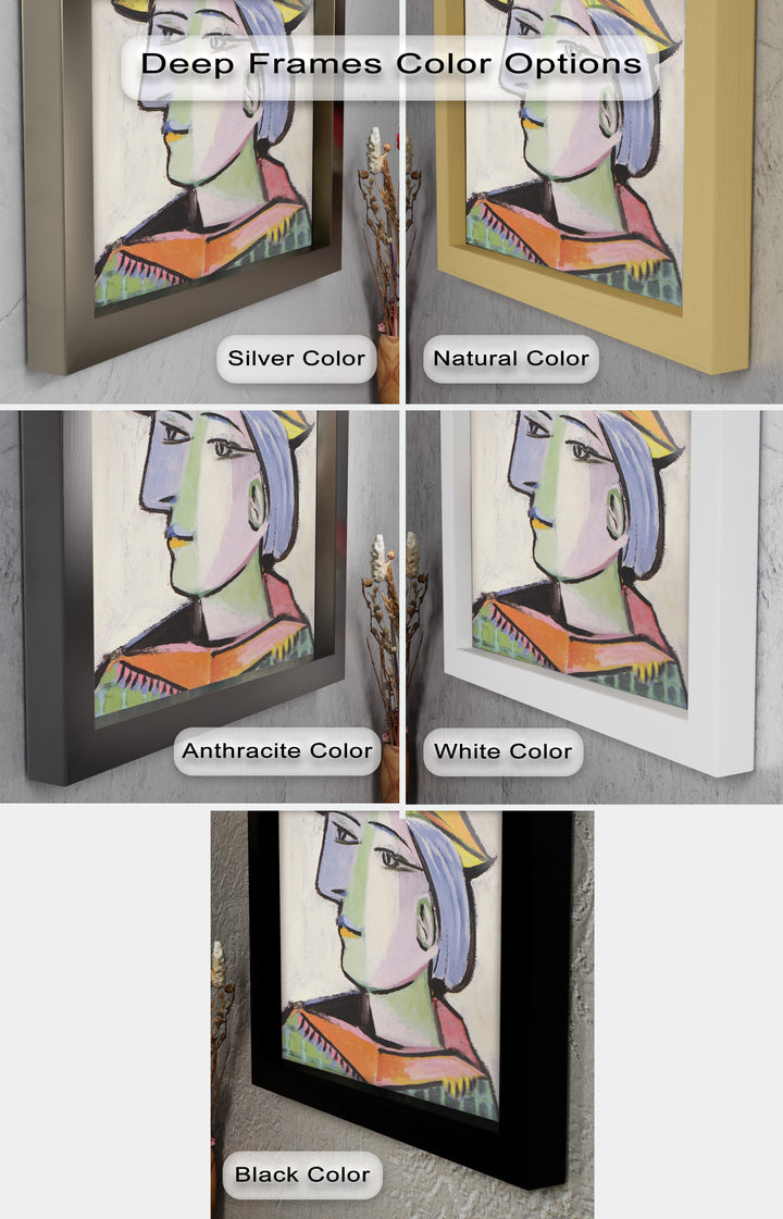 Tranquil Gaze – Picasso-Inspired Side Profile Oil Painting