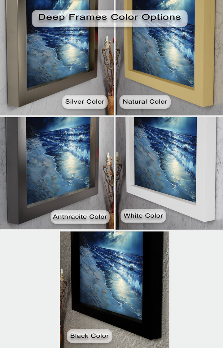 Ocean Wall Art - Stormy Night Seascape Oil Painting