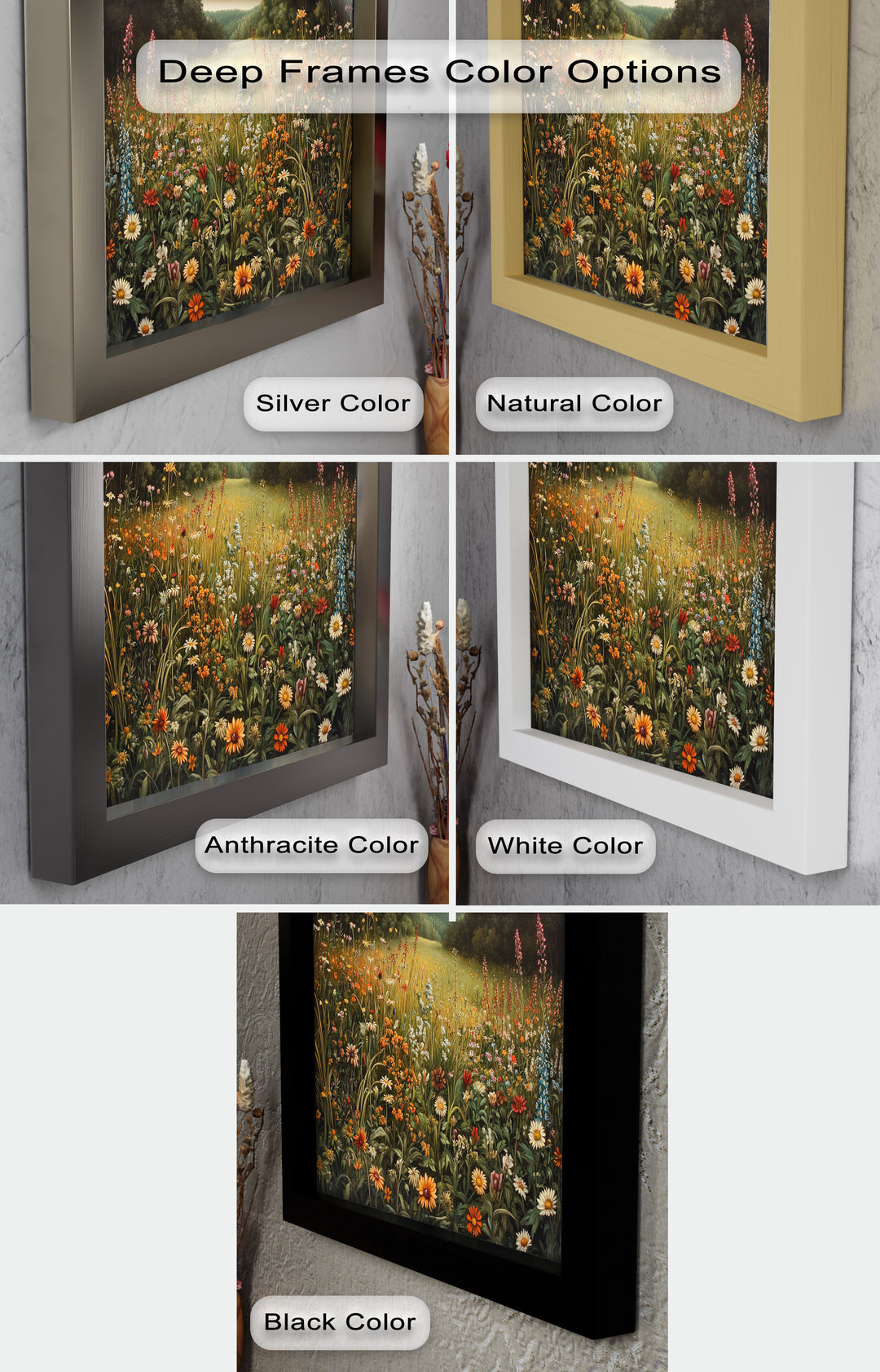 Whispers of Meadow Bloom – Colorful Wildflower Field Oil Painting