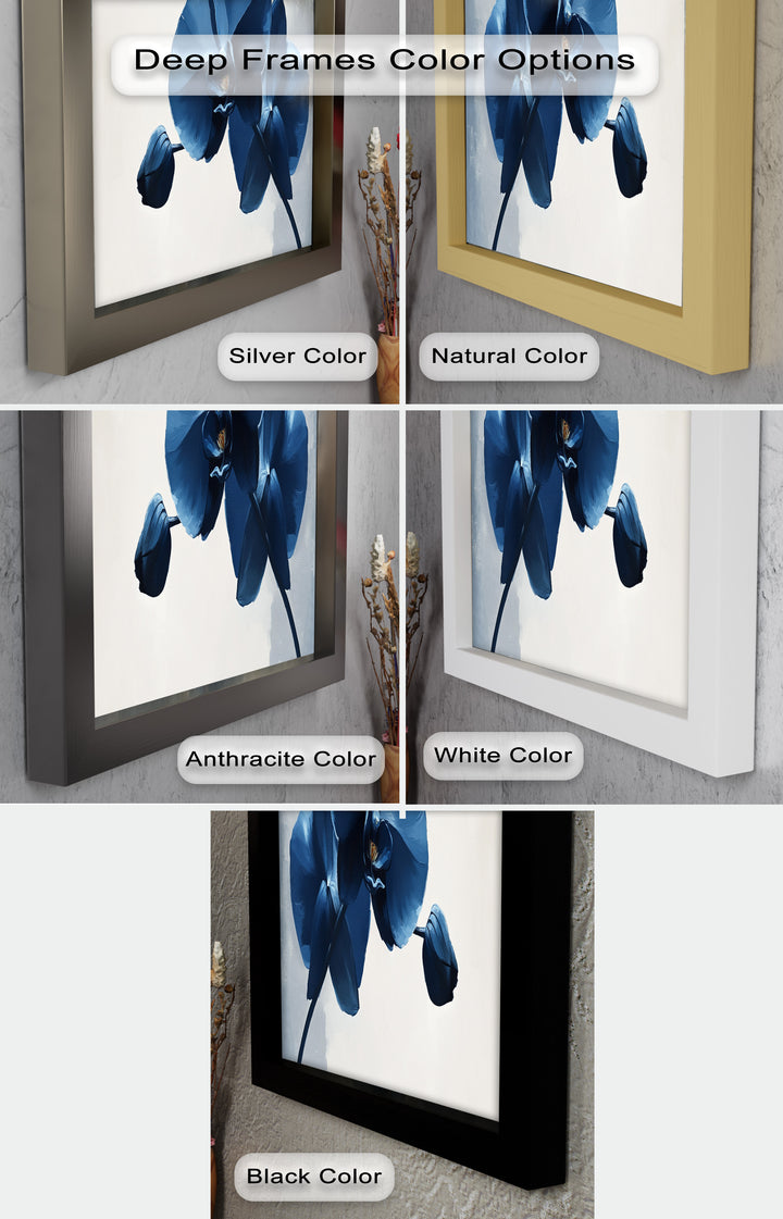 Blue Orchid Wall Art – Modern Floral Oil Painting