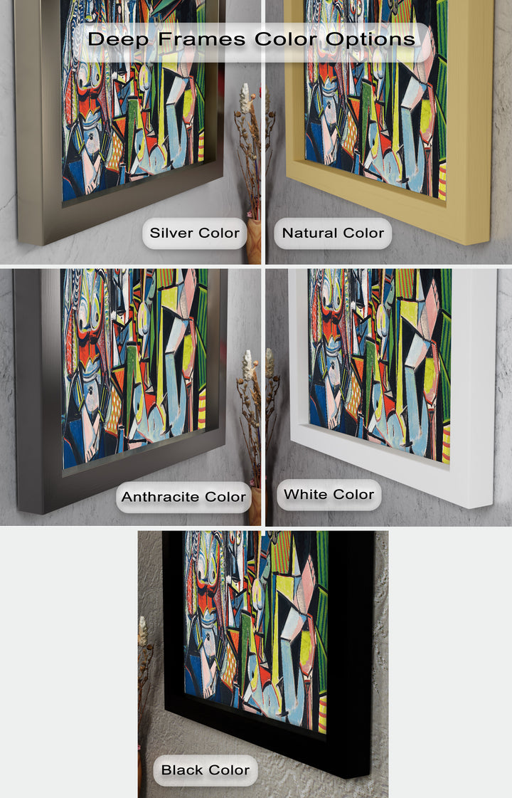 The Mirror Within – Bold Cubist Interior Picasso Oil Painting