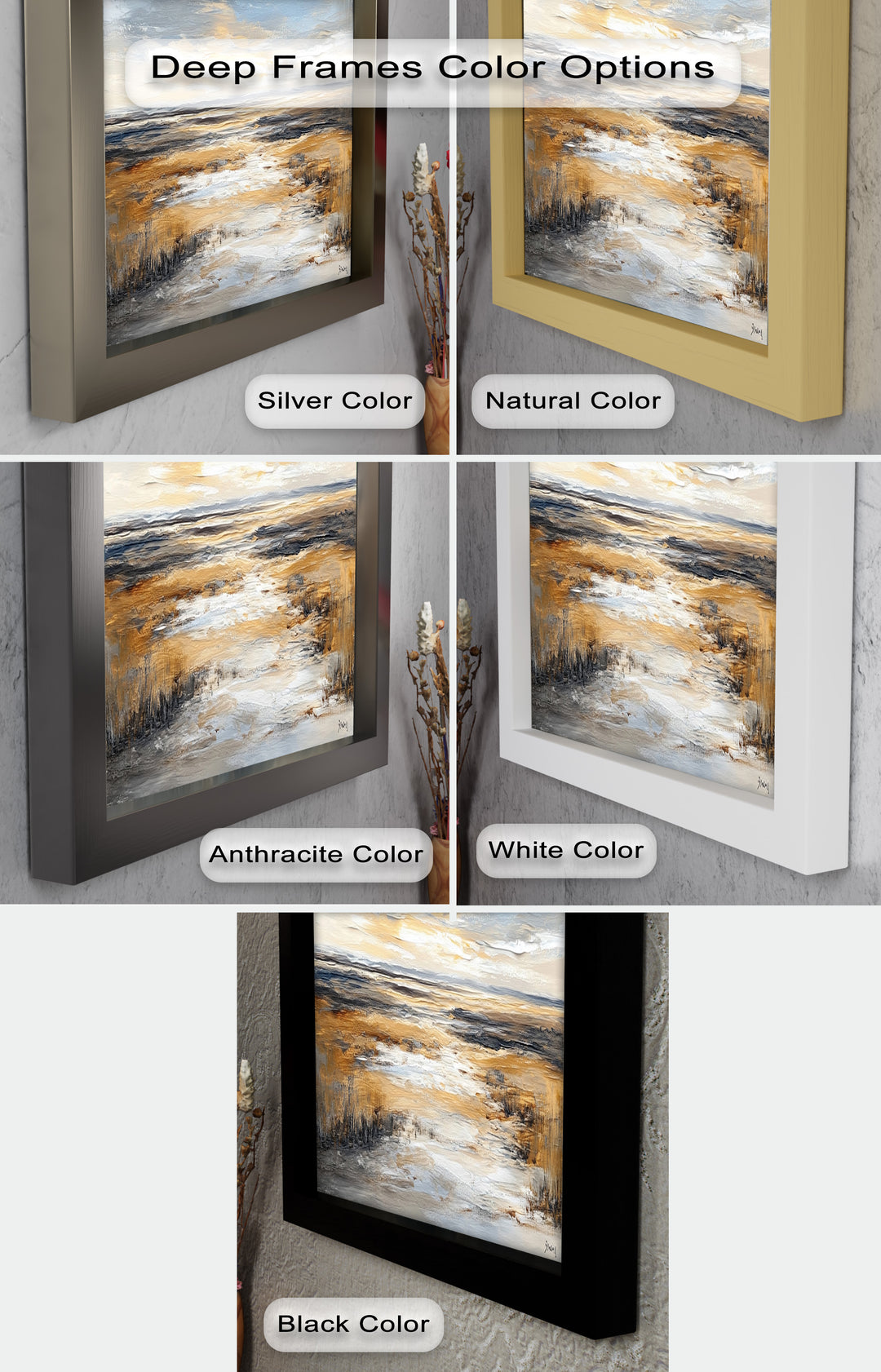 Natur Wandkunst - Golden Horizon Meereslandschaft Ölgemälde
