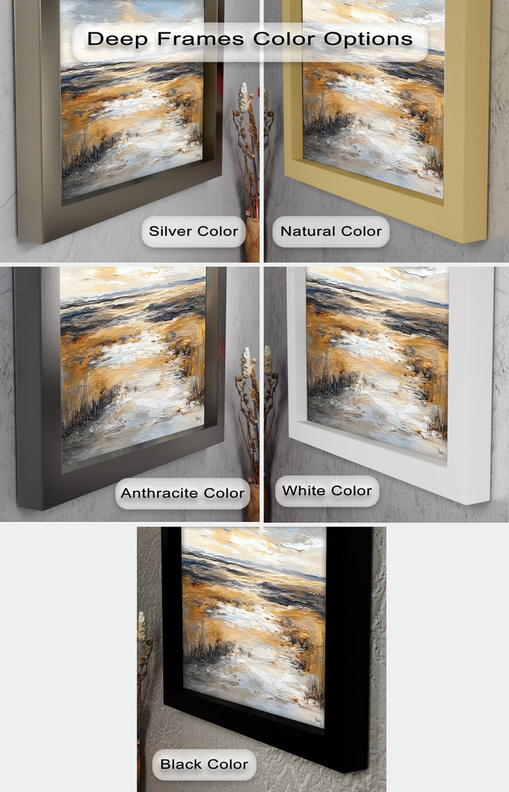 Natur Wandkunst - Golden Horizon Meereslandschaft Ölgemälde