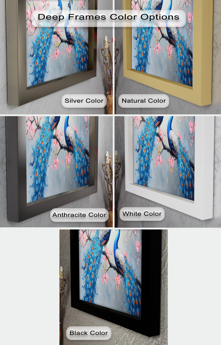 Peacocks Among Cherry Blossoms – Animal Oil Painting
