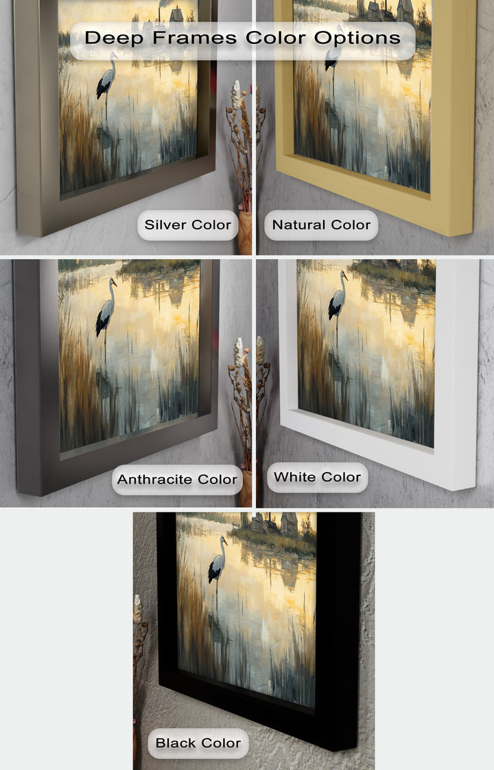 Stork at Dusk – Animal Oil Painting