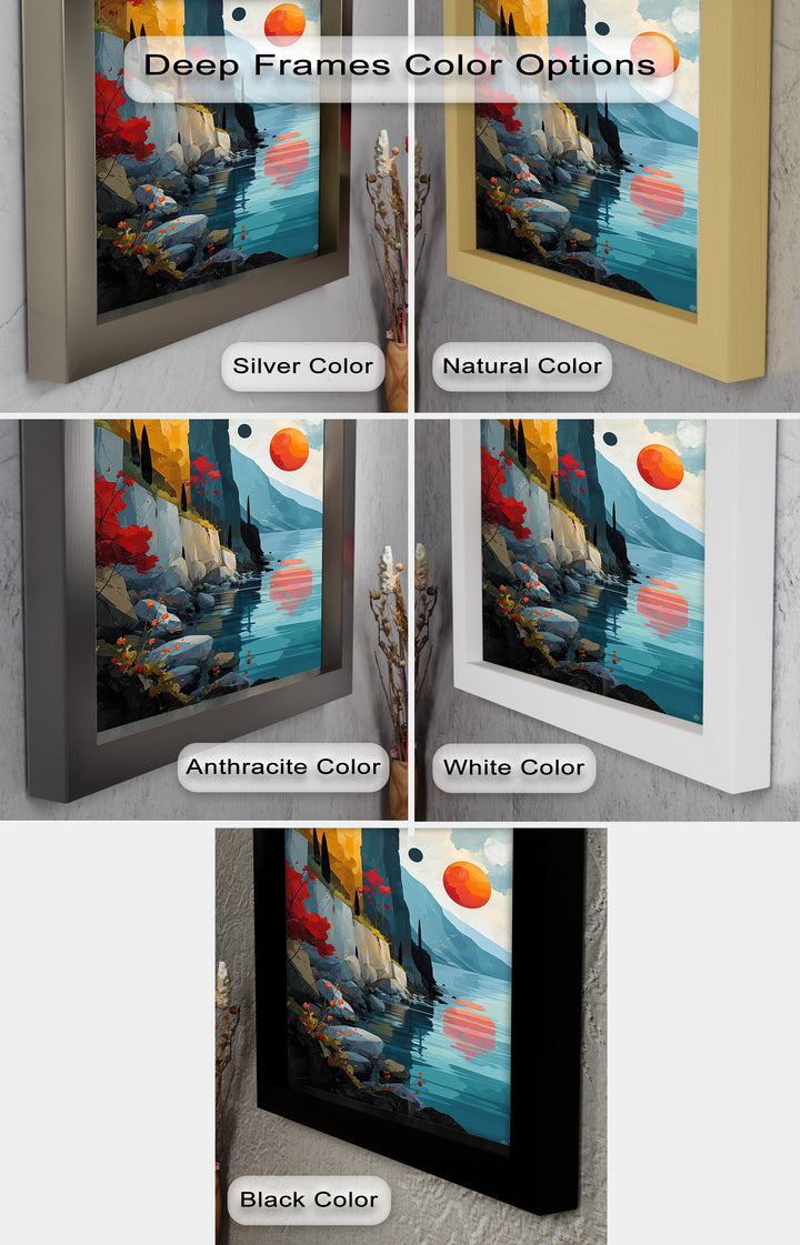 Celestial Cliffs – Surreal Coastal Landscape Picasso Oil Painting