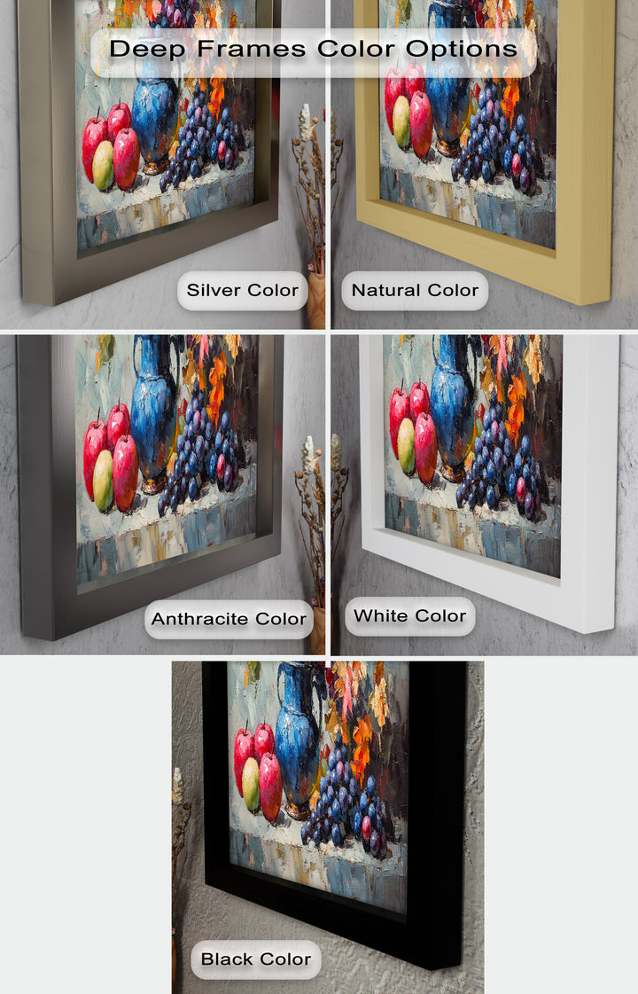 Fall Apple & Floral Still Life – Rustic Autumn Decor Oil Painting