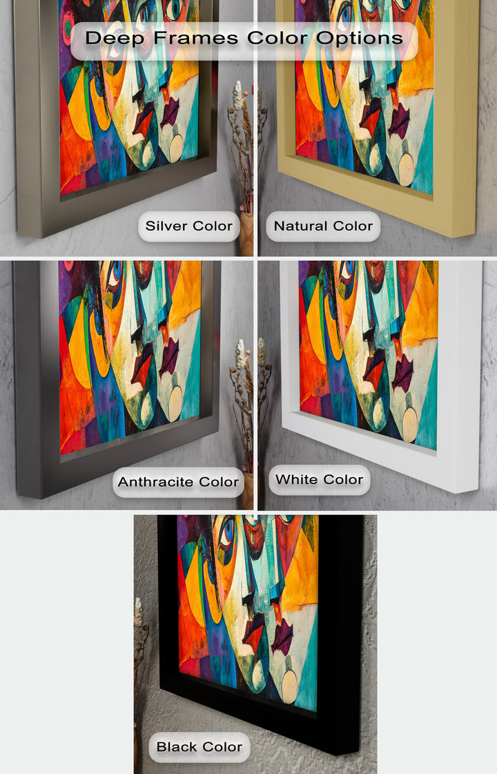 Entwined Visions Oil Painting – Fauvist Dual-Face Expressionism