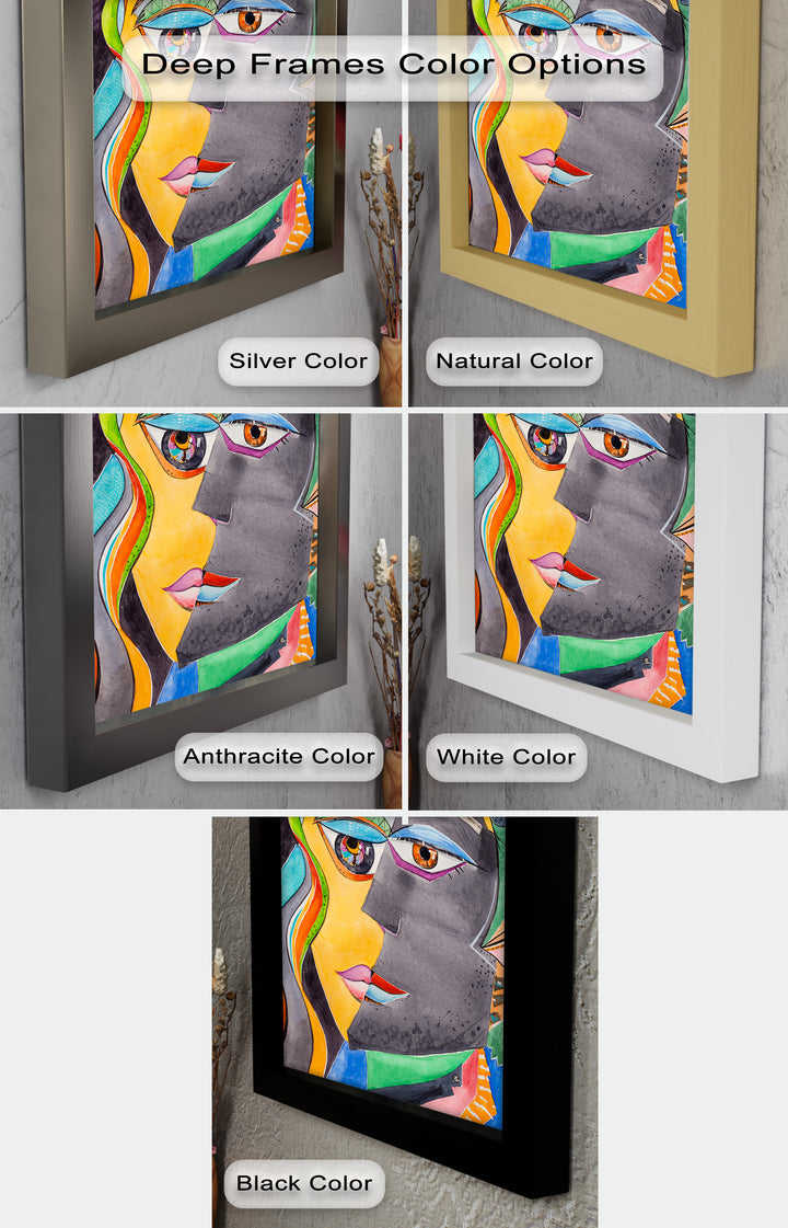 Dual Visions – Vibrant Abstract Faces Picasso Oil Painting