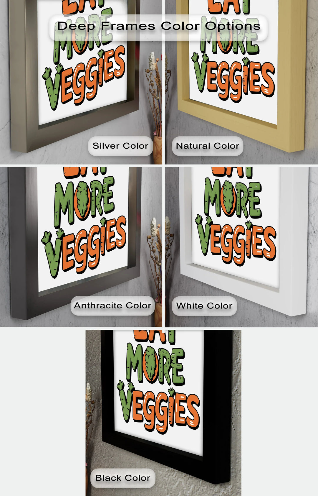 Eat More Veggies – Colorful Letters Oil Painting - MyPhotoStation
