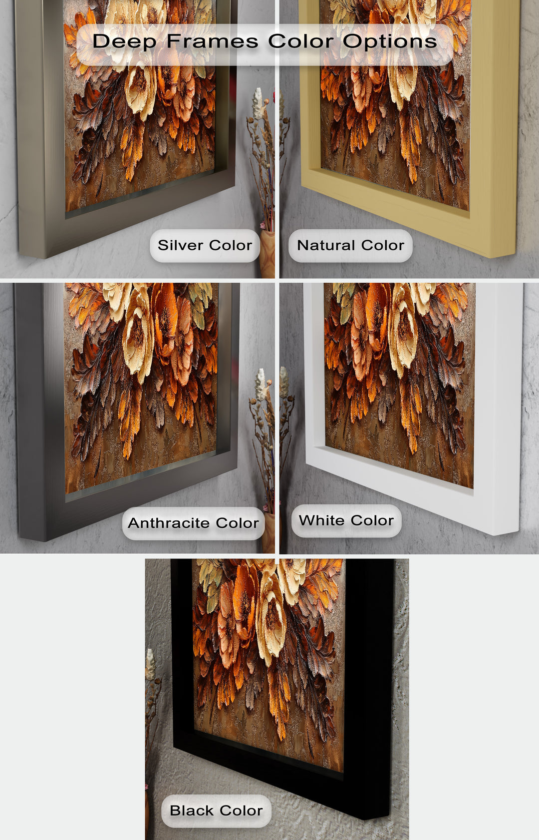 Golden Autumn Florals – Botanical Oil Paintings