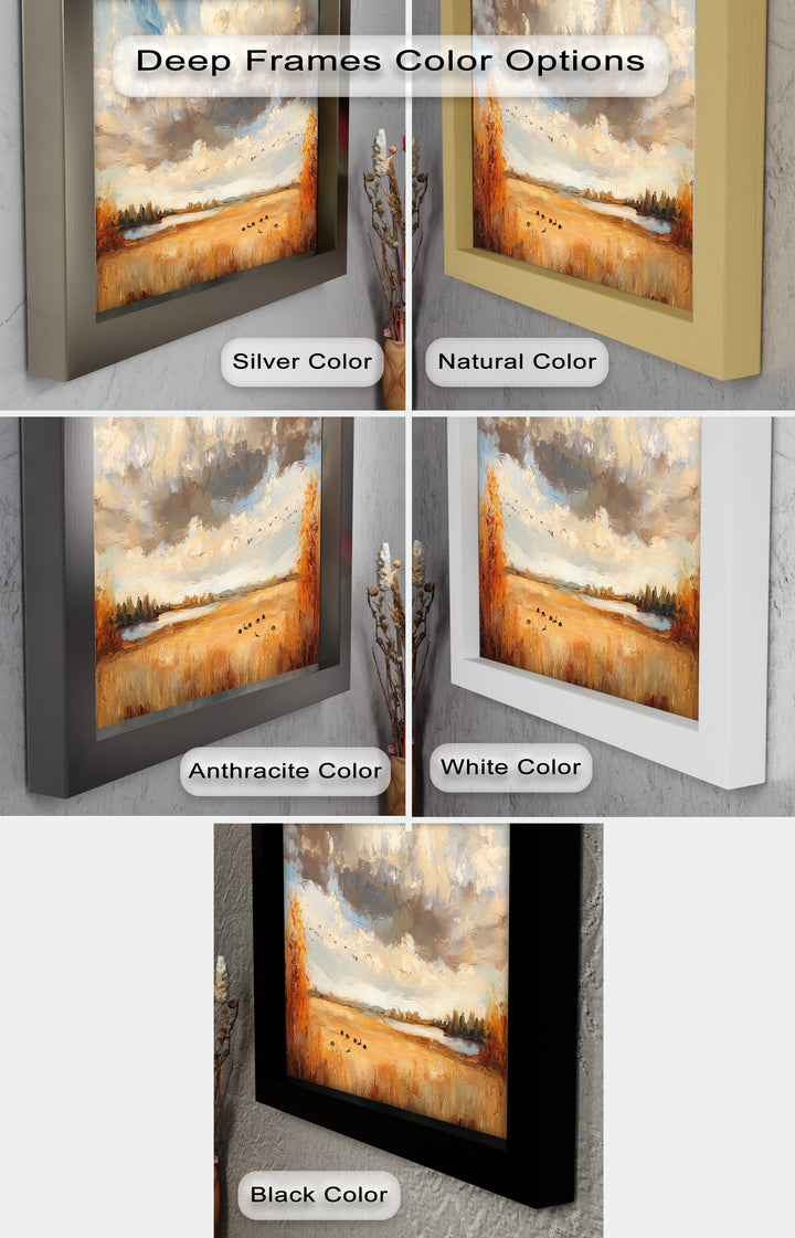 Autumn Meadow Wall Art – Impressionist Landscape Oil Painting