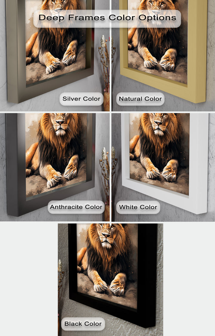 Lion Portrait in Warm Tones - Animal Oil Painting