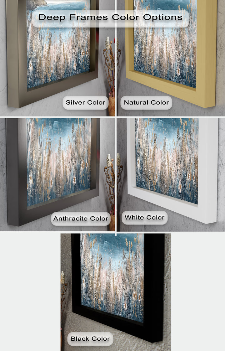 Wildflower Ocean View Wall Art – Framed Oil Painting