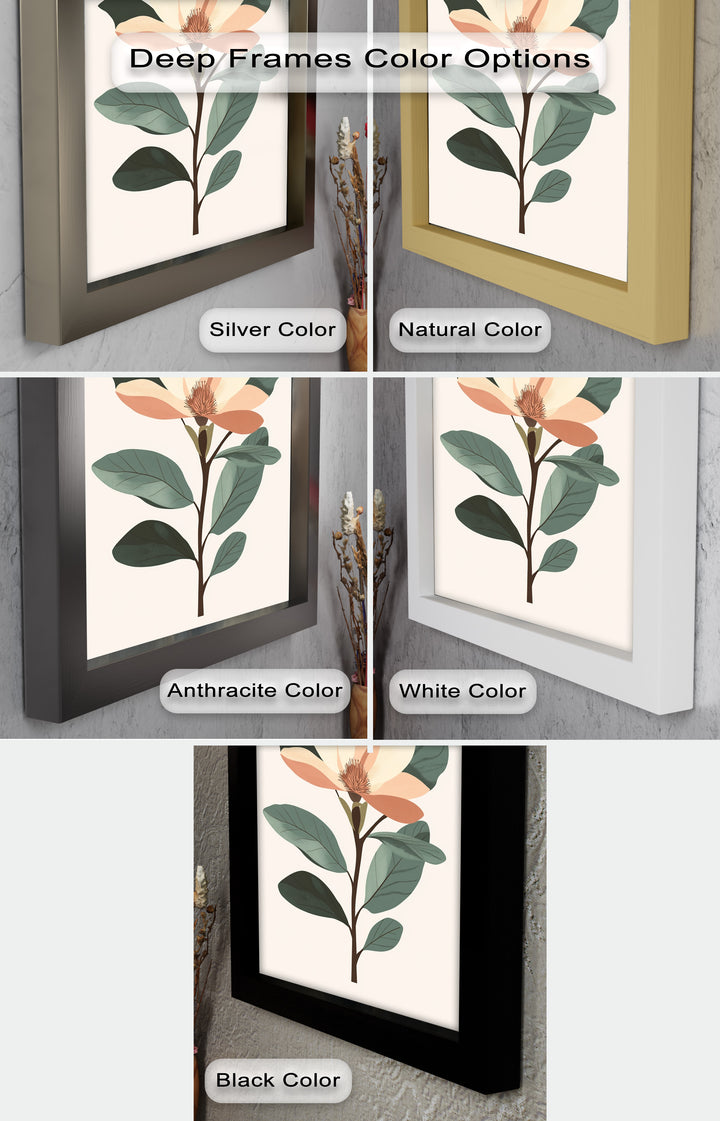 Minimal Magnolia – Elegantes botanisches Ölgemälde