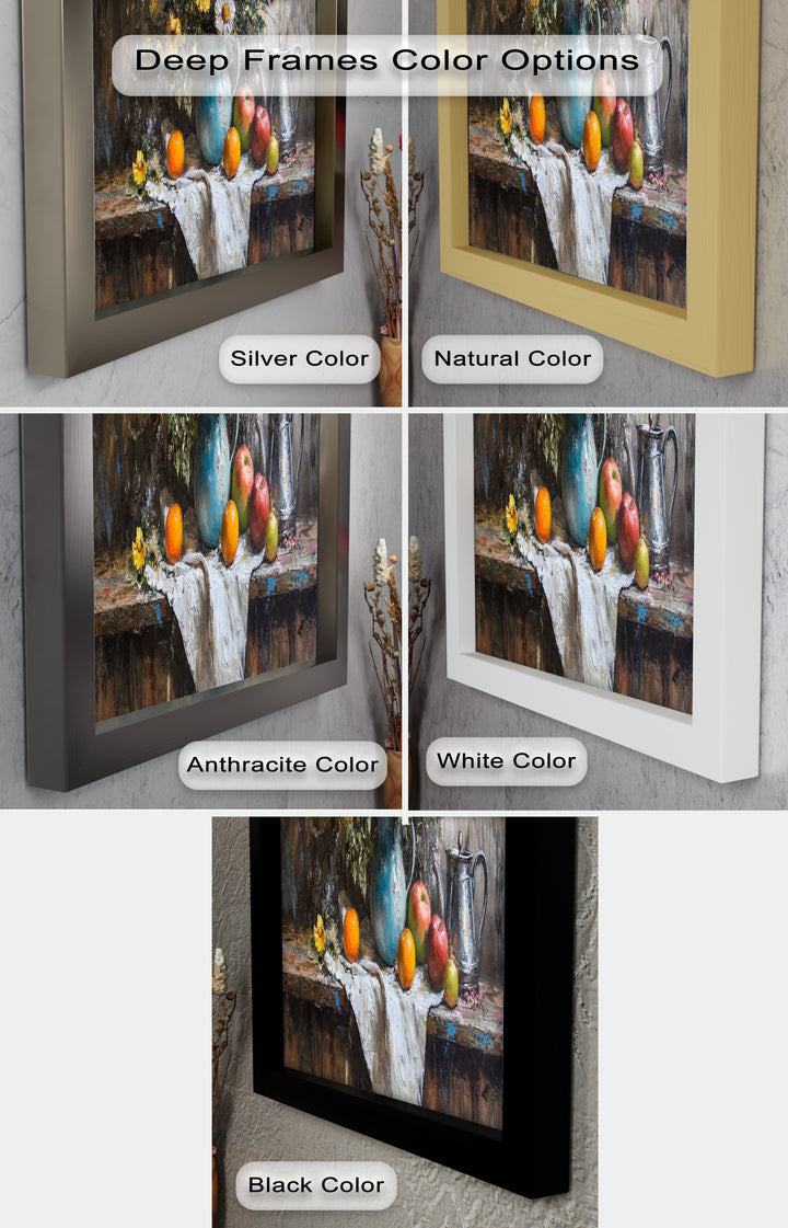 Vintage Floral & Fruit  – Still Life Art Oil Painting
