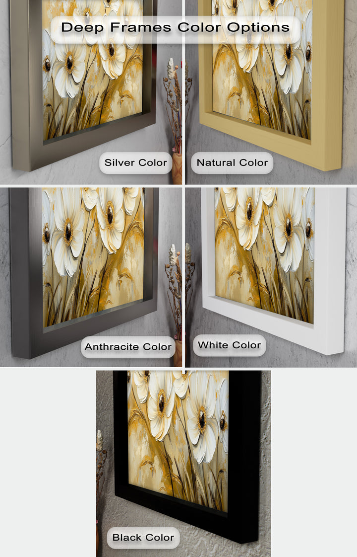 Golden Petals Elegance – Floral Oil Paintings