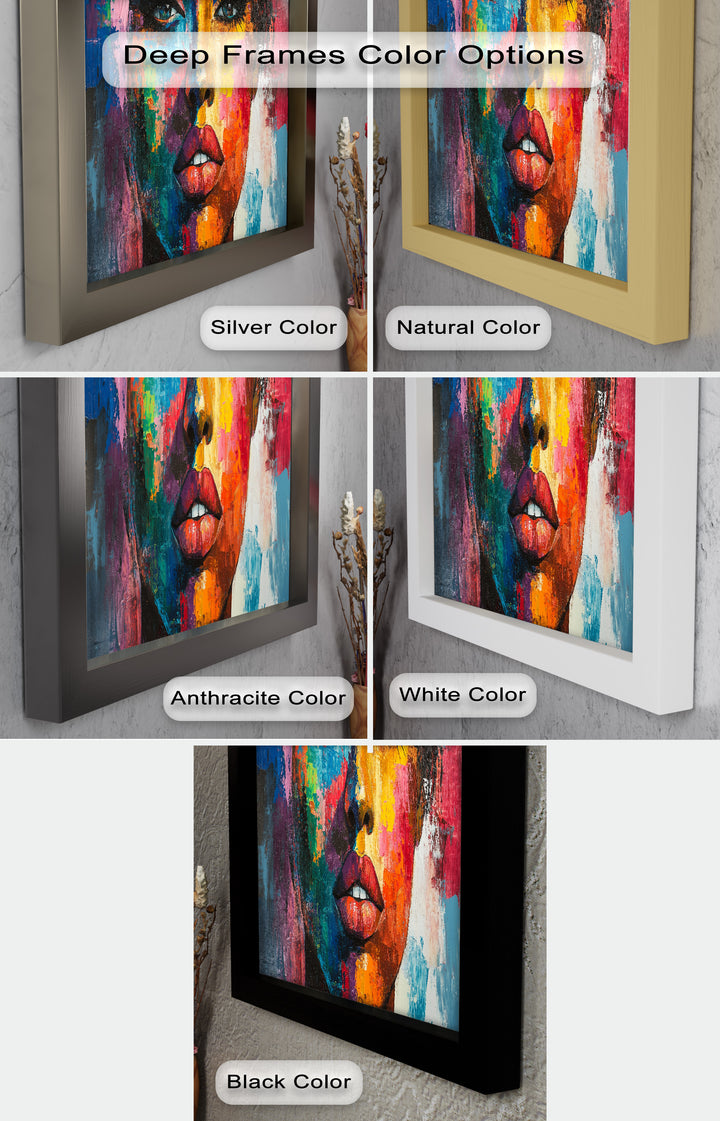 Color Reign – Vibrant Female Portrait Abstract Oil Painting