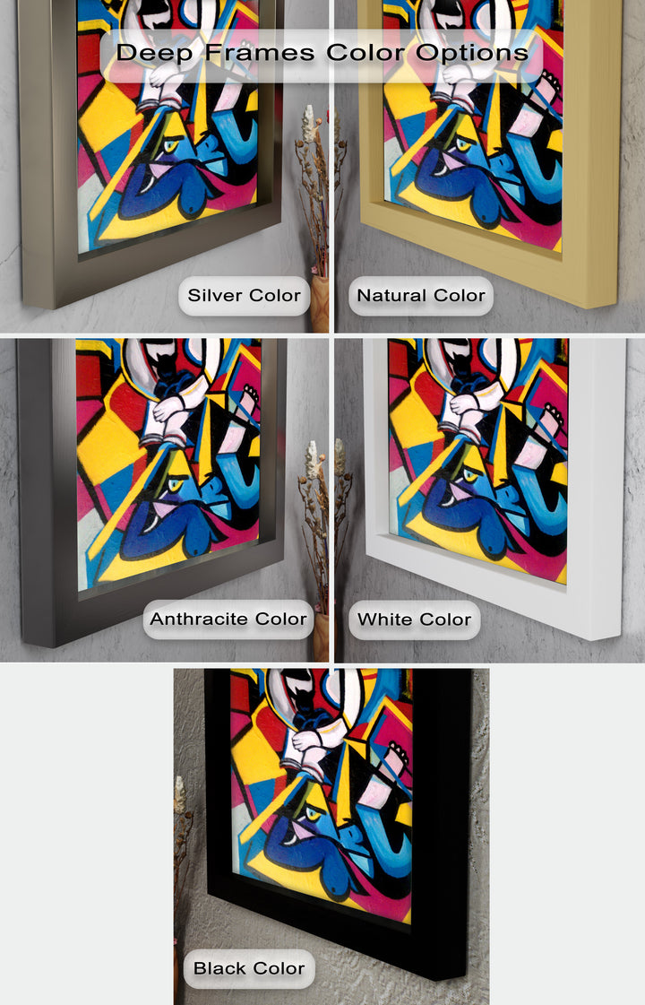 Cubist Woman with Cat Wall Art – Abstract Oil Painting