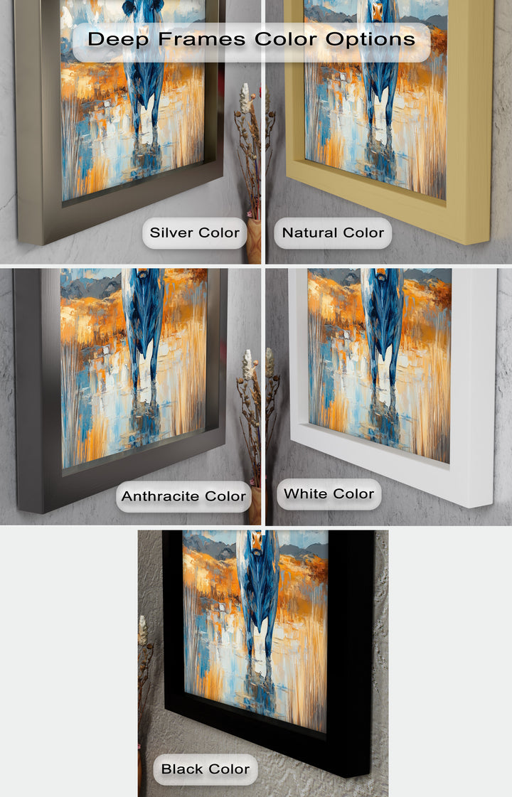 Blue Desert Bull – Animal Oil Painting