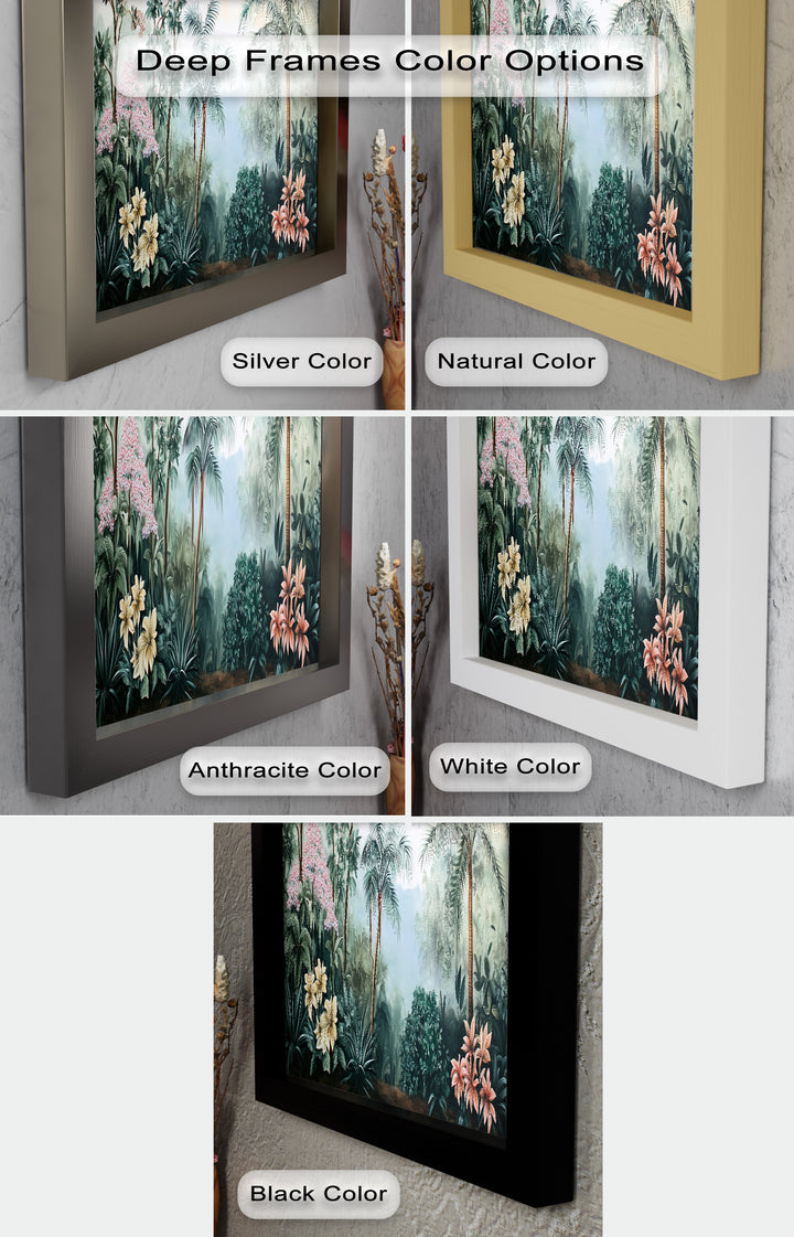 Floral Tropics Oasis – Palm Tree Oil Painting