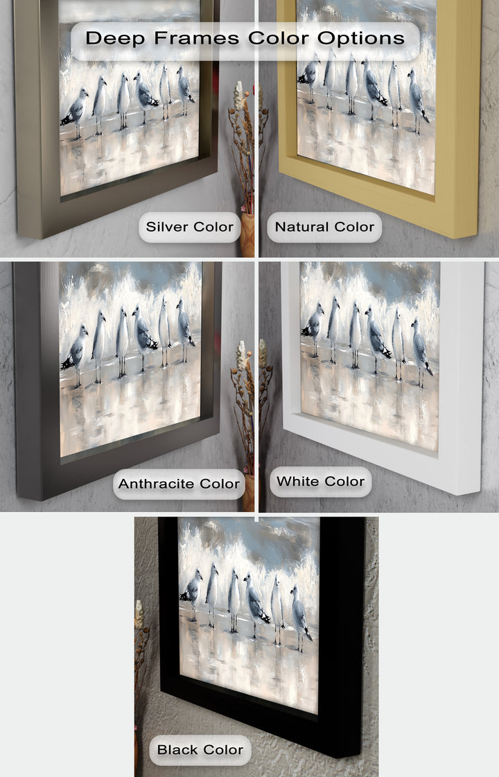 Seagulls and Surf – Bird Oil Painting