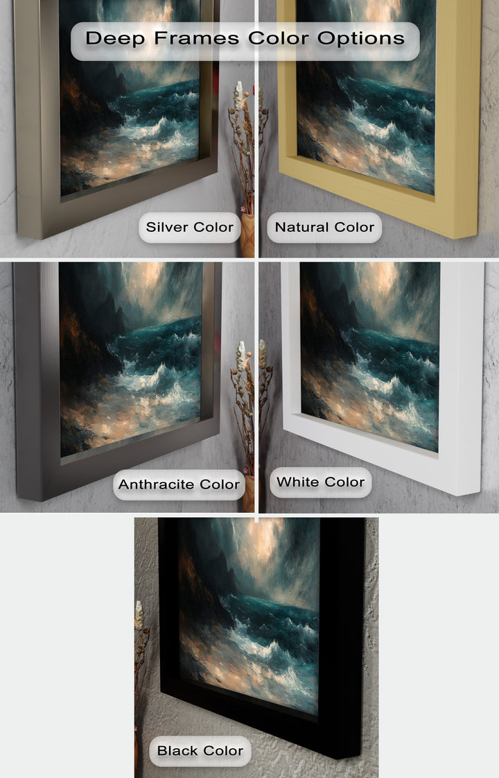 Ocean Wall Art - Stormy Coastline Seascape Oil Painting
