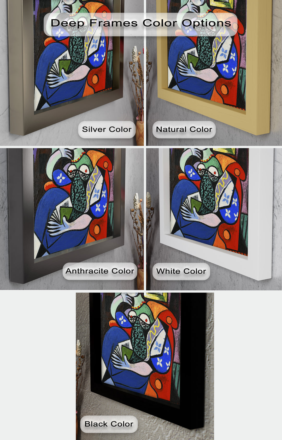 Woman with a Book – Cubist Interior Portrait Picasso Oil Painting