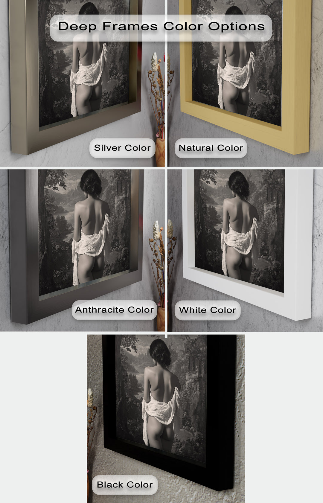Silent Reverie – Classical Nude in Monochrome Oil Painting